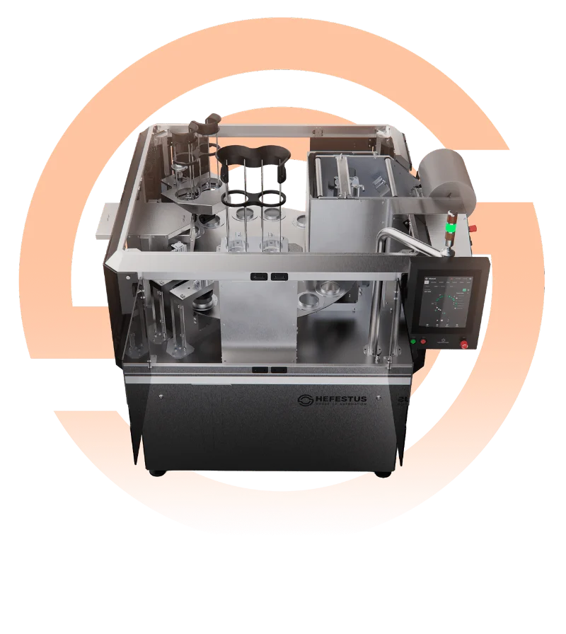 Rotary cup filling and sealing machine